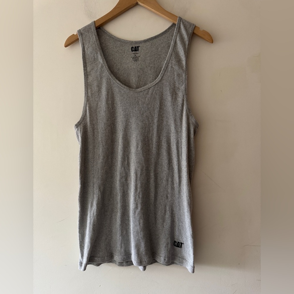 CAT Caterpillar‎ Gray Ribbed Tank Muscle Top